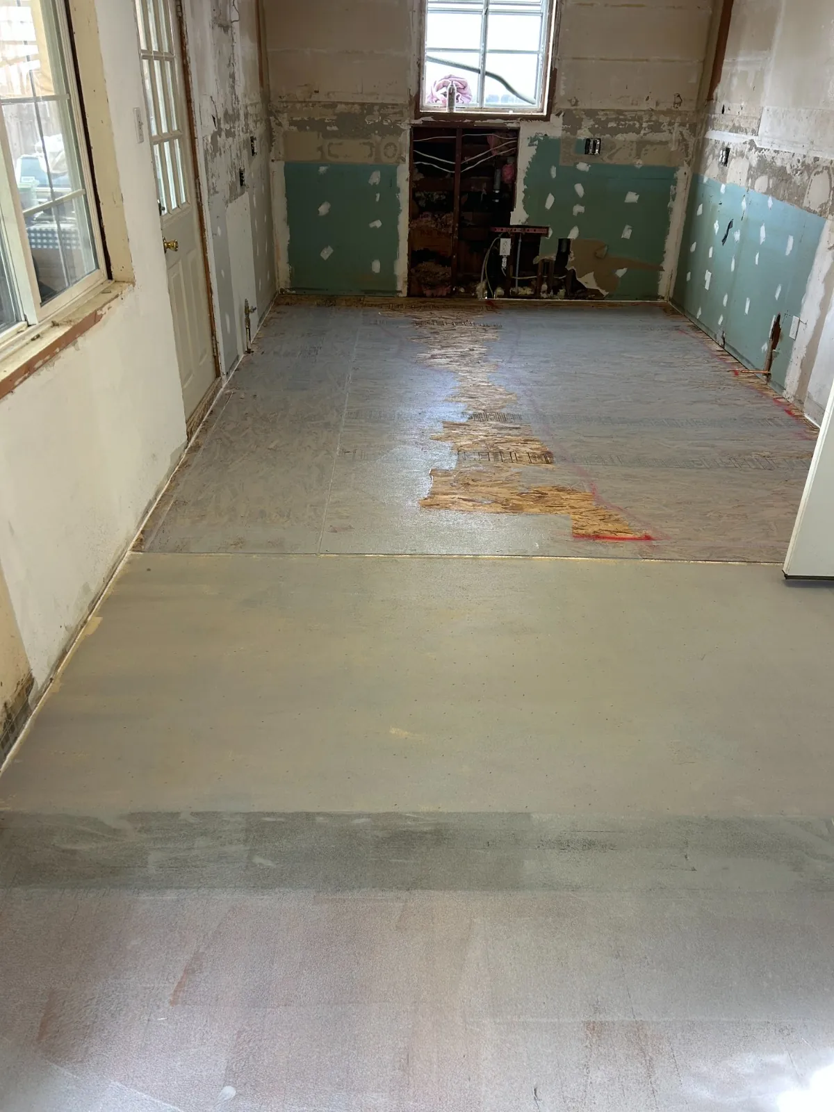 Stripped slab and subfloor