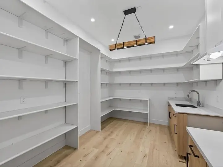 Flooring around pantry cabinetry