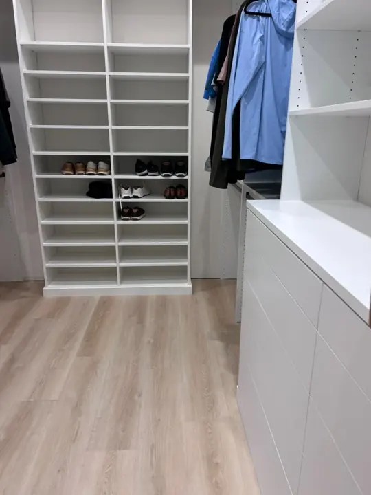 Finished closet floor