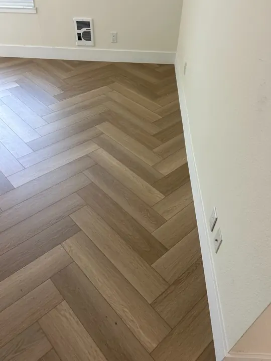 Finished herringbone floor