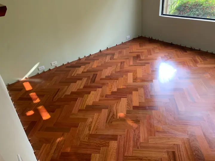 Refinished red-brown herringbone